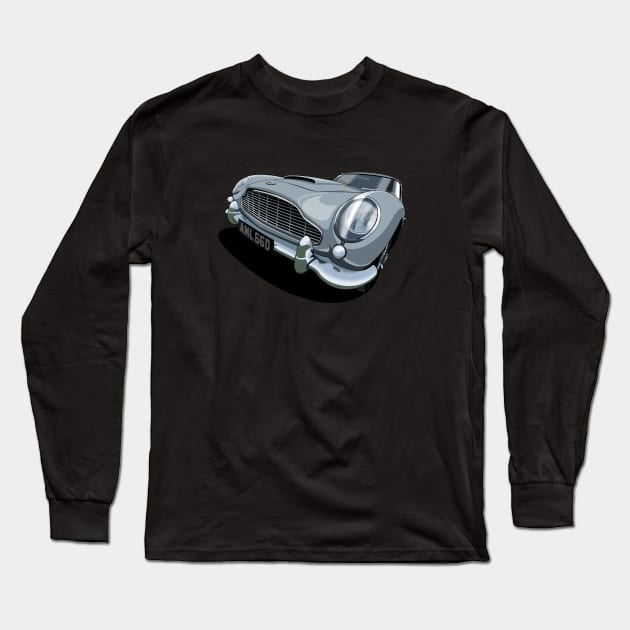 1966 Aston Martin DB5 in silver Long Sleeve T-Shirt by candcretro